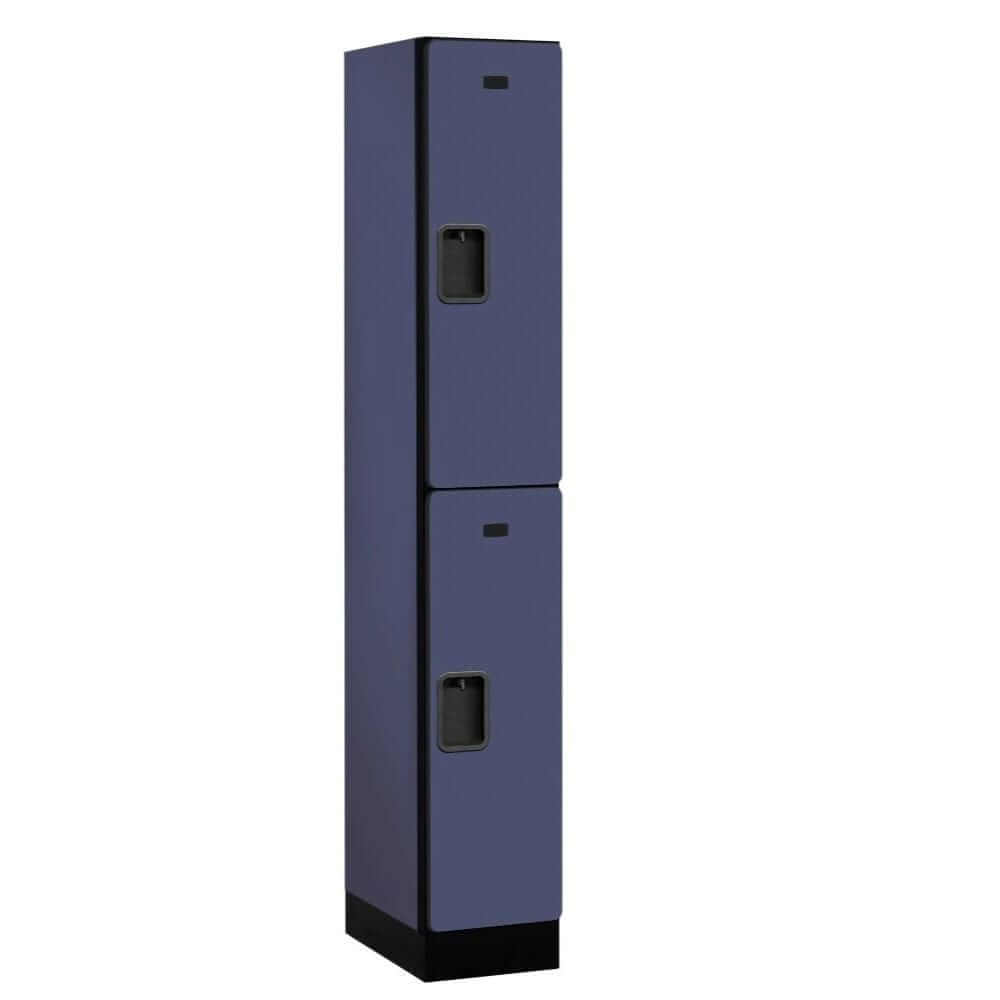 Blue Salsbury 2-Door 2 Tier Designer Wood Locker Studio Image 