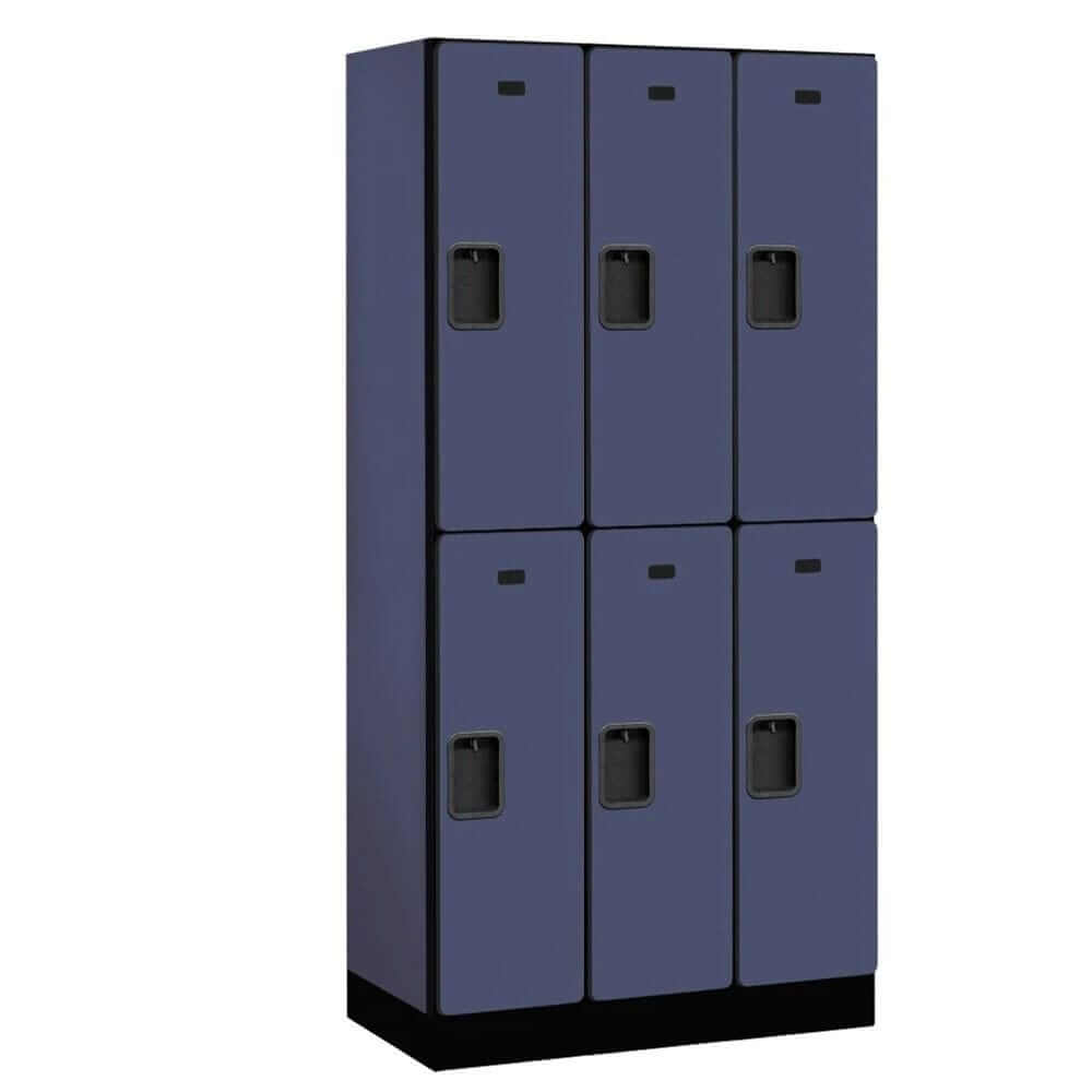 Blue Salsbury 6-Door 2 Tier Designer Wood Locker Side Panel