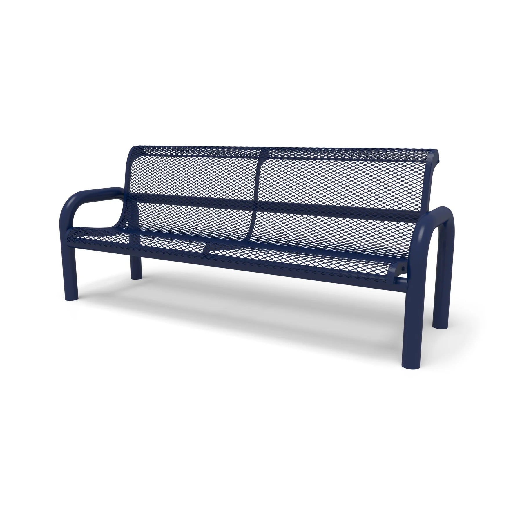 Blue Wabash Valley Contemporary Diamond Steel Bench Inground Mount Studio Image