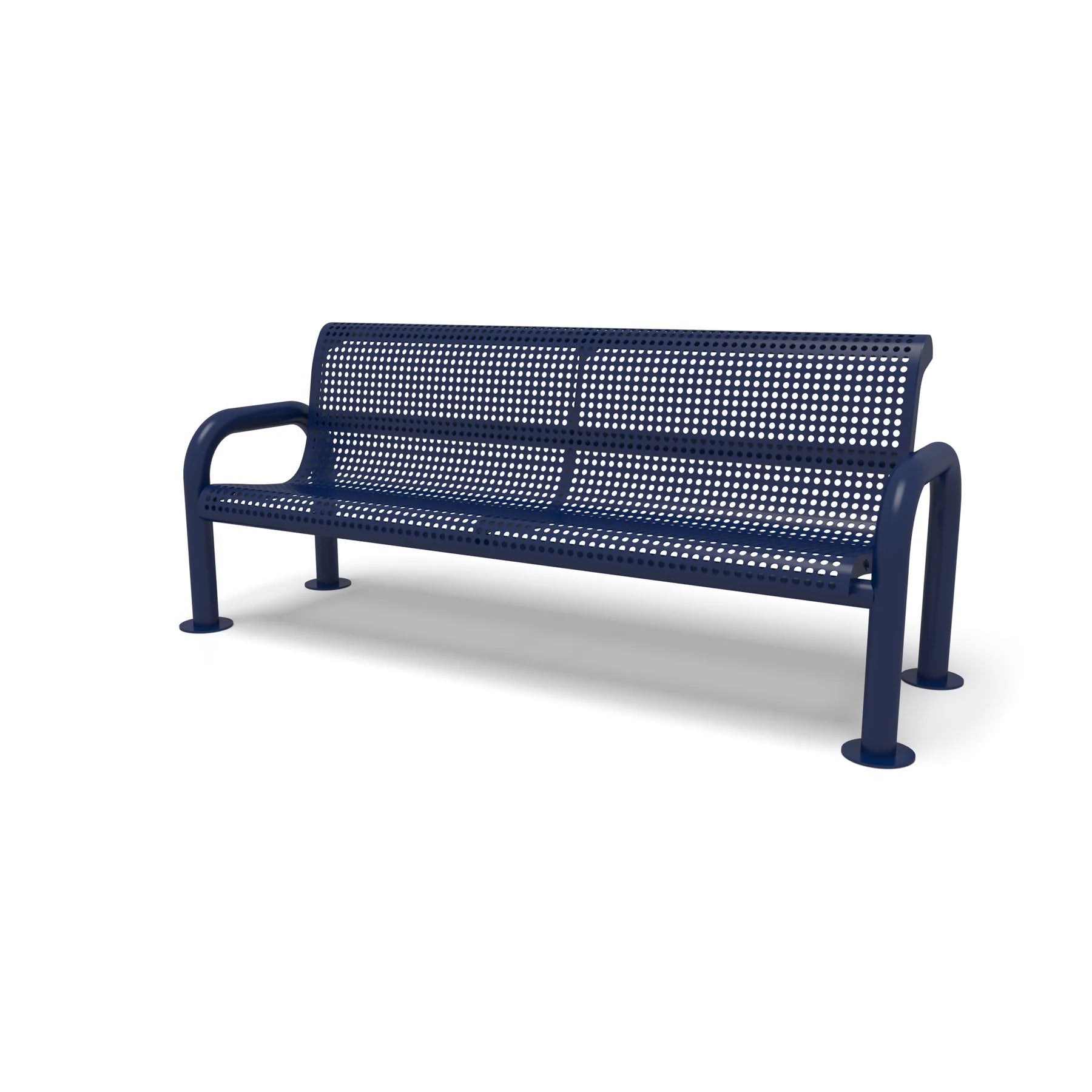 Blue Wabash Valley Contemporary Perforated Steel Bench Surface Mount Studio Image