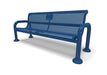 Blue Wabash Valley Contemporary Perforated steel Memorial Bench with surface mount Side view