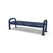 Blue Wabash Valley Contemporary Ribbed Steel Backless Bench with Surface Mount Studio Image