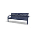Blue Wabash Valley Contemporary Ribbed steel Memorial Bench with Inground Mount studio image