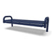Blue Wabash Valley Contemporary Slatted Steel Backless Bench with Inground Mount Studio Image