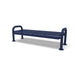 Blue Wabash Valley Contemporary Slatted Steel Backless Bench with Surface Mount Studio Image