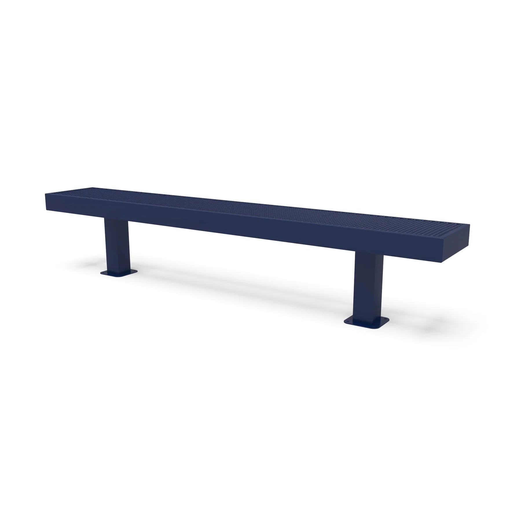 Blue Wabash Valley Designer Diamond Steel Backless Bench With Surface Mount