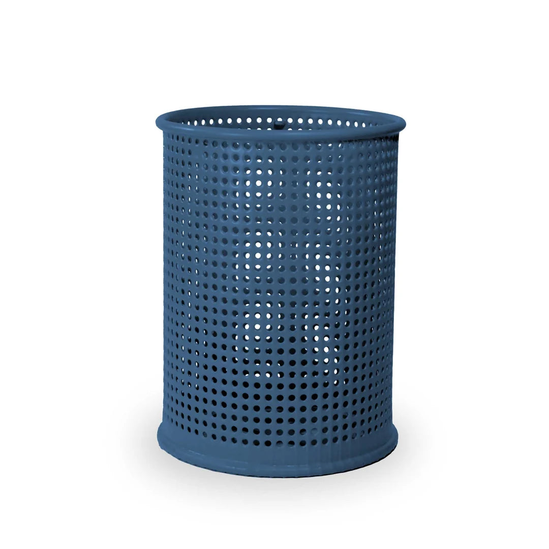 Blue Wabash Valley Signature Perforated Commercial Trash Receptacle