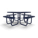 Blue Wabash Valley Signature Square Diamond Metal Portable Picnic Table with Chessboard Top