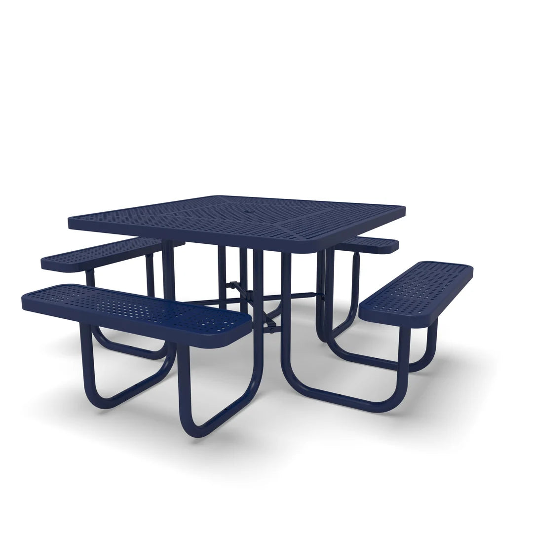 Blue Wabash Valley Signature Square Perforated Metal Portable Picnic Table