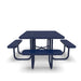 Blue Wabash Valley Signature Square Perforated Metal Portable Picnic Table with ADA Accessible Seating