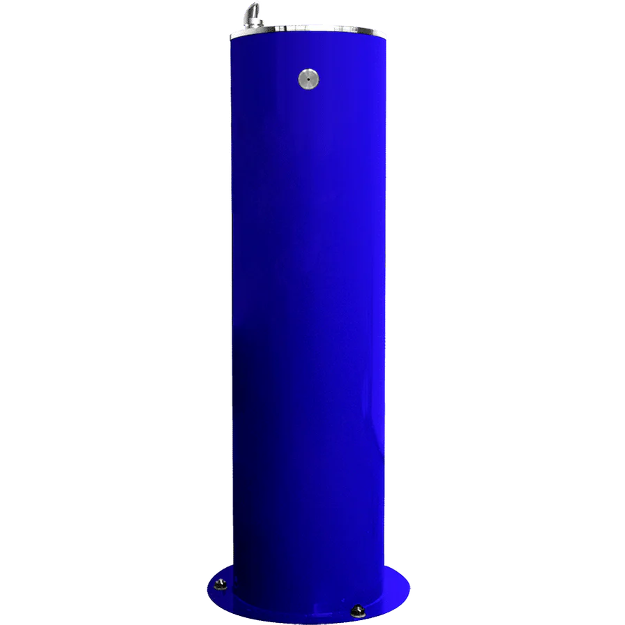 Blue Willhoughby Single Outdoor Drinking Fountain Studio Image 