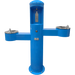 Blue Willoughby Tri-level Drinking Fountain with Bottle Filler Side Access Studio Image