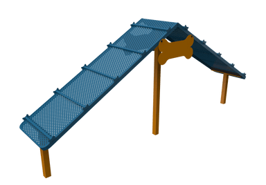 Blue and Yellow MyTCoat Dog Agility Ramp Alternate Studio Image