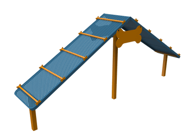 Blue and Yellow MyTCoat Dog Agility Ramp Studio Image