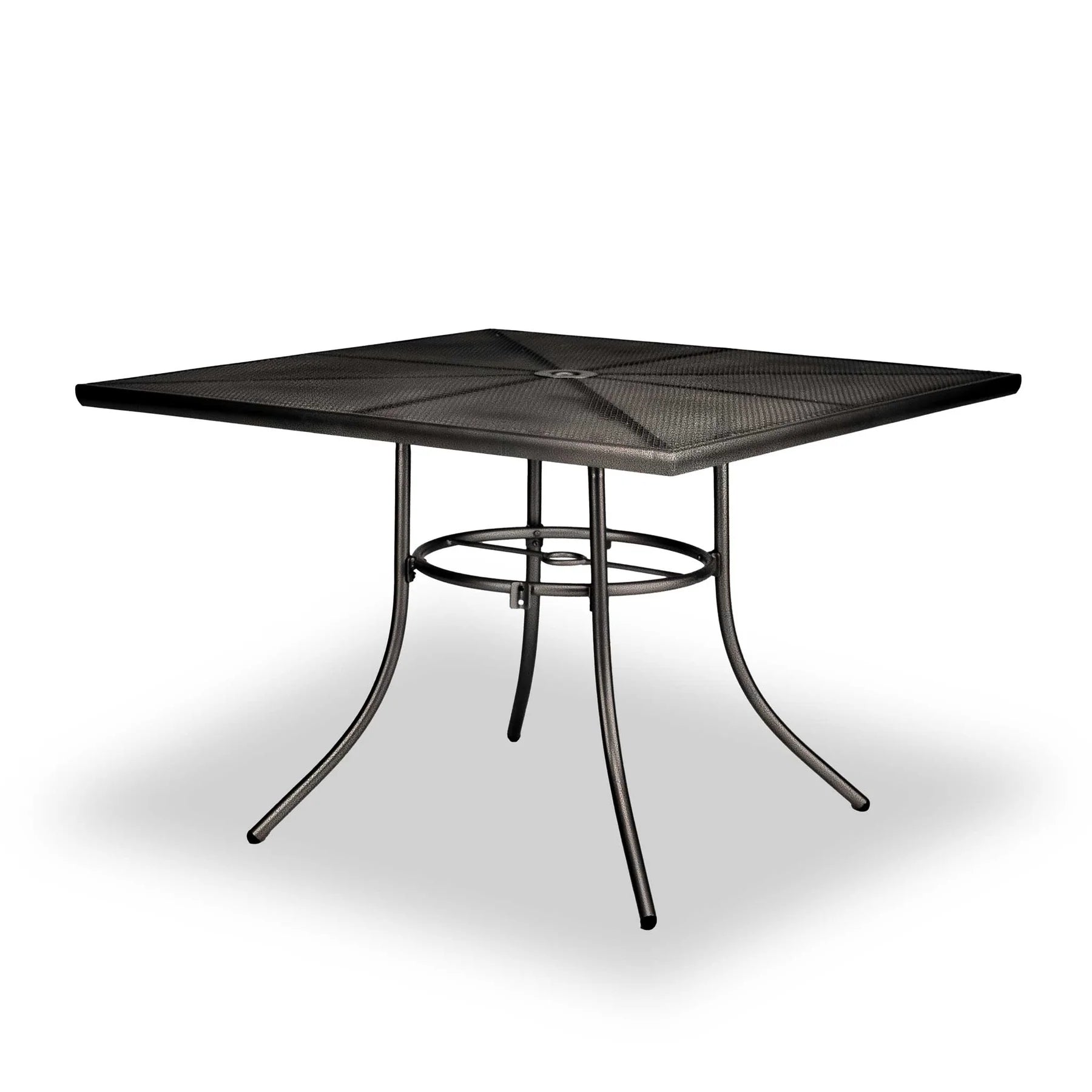 Bronze 42 inch Sullivan square steel mesh patio table, powder-coated steel, model SU2W38P, steel patio table