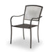 Bronze Sullivan stacking patio chair, powder-coated steel, model SU9118P, stacking arm chairs
