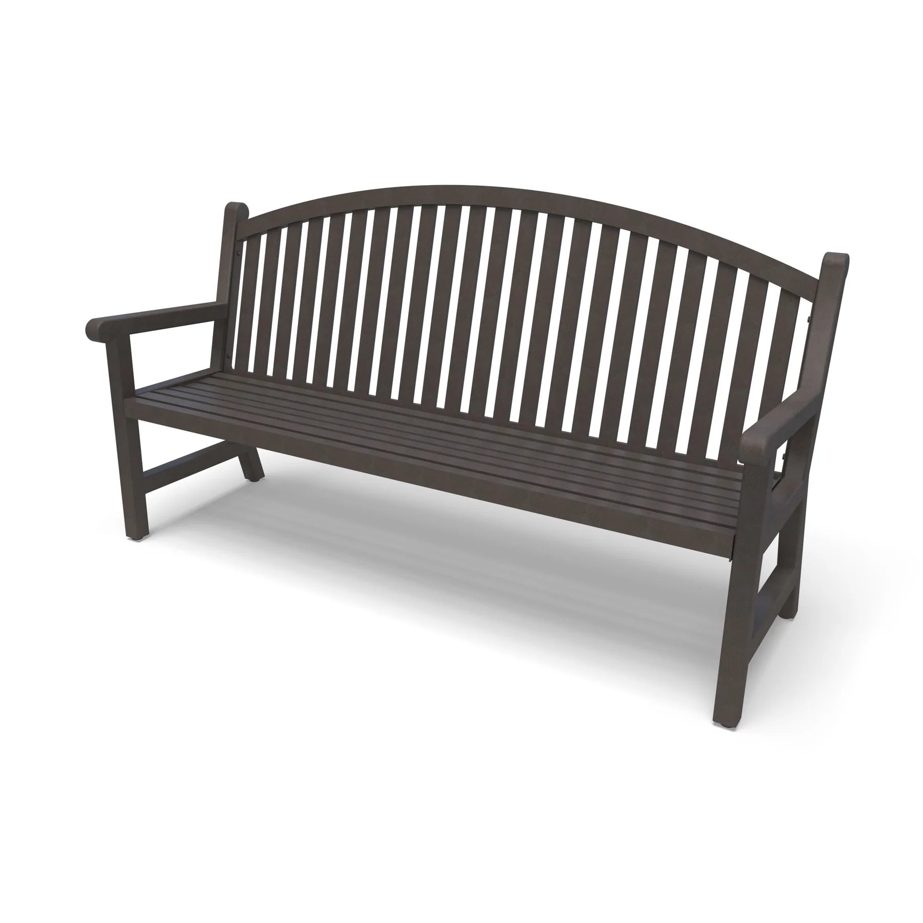 Bronze Wabash Valley Arch Yorktown Aluminum Bench, arched vertical slat back, powder-coated aluminum, model YO1213C, english garden bench