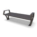 Bronze Wabash Valley Woodridge Backless Aluminum Bench, wide horizontal slat seat with arms, cast aluminum legs, surface mount, model WO1419S, wide outdoor bench
