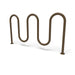 Brown Wabash Valley 7 Bike Serpentine Rack, 5 loops on surface mount base plates, model BRK534S, powder coated steel large bike rack