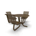 Brown Wabash Valley Camino Round Dining Table, ADA Accessible, perforated plastisol top, three seats with backs, wheelchair side, surface mount, model CM230Q, ada dining table