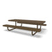 Brown Wabash Valley Children's Signature Perforated Metal Portable Picnic Table in plastisol-coated steel, a children's outdoor table with a 19 1/2 inch top