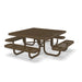 Brown Wabash Valley Children's Signature Square Diamond Metal Portable Picnic Table in plastisol-coated steel, a playground picnic table