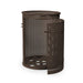 Brown Wabash Valley Commercial Trash Receptacle w/ Side Opening, perforated body with a side door, plastisol coated, door open, model LR305P, side opening trash can