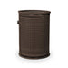 Brown Wabash Valley Commercial Trash Receptacle w/ Side Opening, perforated body with a side door, plastisol coated, model LR305P, perforated trash can