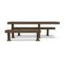 Brown Wabash Valley Designer Traditional Metal Picnic Table with ADA Seat Second Angle