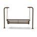 Brown Wabash Valley Estate Diamond Swing Bench, back view, plastisol-coated steel seat on inground posts, commercial swing for parks and campuses