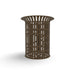 Brown Wabash Valley Flared Commercial Trash Receptacle, Ribbed, plastisol coated steel with a flared top, model FR400R, beach trash can
