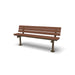 Brown Wabash Valley Rinnova Recycled Plastic Bench with Cedar planks, Surface Mount base plates, recycled plastic bench