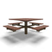 Brown Wabash Valley Rinnova Square Picnic Table, 4 Seats, Surface Mount, Cedar recycled plastic planks, umbrella picnic table