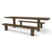 Brown Wabash Valley Signature Multi-Pedestal 8 ft ADA Accessible Diamond Inground Picnic Table in plastisol-coated steel, open at both ends for wheelchair seating, model SG207D, handicap accessible picnic table