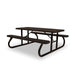 Brown Wabash Valley Signature Portable Picnic Table, brown top, seats and frame, 6' Standard, Perforated pattern, 6 foot picnic table