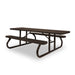 Brown Wabash Valley Signature Portable Picnic Table, brown top, seats and frame, 8' ADA Accessible, Perforated pattern, handicap picnic table