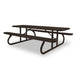 Brown Wabash Valley Signature Portable Picnic Table, brown top, seats and frame, 8' Standard, Perforated pattern, coated picnic tables