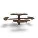 Brown Wabash Valley Signature Round Pedestal Picnic Table, Diamond, Chessboard - ADA Accessible - Inground, in plastisol-coated steel, model SP215D, outdoor chess board