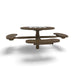 Brown Wabash Valley Signature Round Pedestal Picnic Table, Perforated, Chessboard - ADA Accessible - Inground, in plastisol-coated steel, model SP215P, park chess table