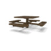 Brown Wabash Valley Signature Square Pedestal Picnic Table, Diamond, Standard - 4 Seats - Inground - 40 Inch, in plastisol-coated steel, model SG215D, expanded metal table