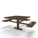 Brown Wabash Valley Signature Square Pedestal Picnic Table, Diamond, Standard - ADA Accessible - Surface Mount - 46 Inch, in plastisol-coated steel, model SG234D, ada accessible table