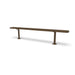 Brown Wabash Valley Signature Steel Backless Bench, Diamond, 8' Surface Mount base plates, solid brown, plastisol-coated steel, commercial seating bench