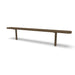 Brown Wabash Valley Signature Steel Backless Bench, Perforated, 8' Inground posts, solid brown, plastisol-coated steel, outdoor bench without back
