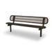 Brown Wabash Valley Signature Steel Bench, Diamond seat and back, Inground legs, outdoor bench with back