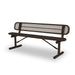 Brown Wabash Valley Signature Steel Bench, Diamond seat and back, portable frame with braces, commercial bench