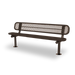 Brown Wabash Valley Signature Steel Bench, Diamond seat and back, Surface Mount base plates, metal bench with back