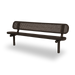 Brown Wabash Valley Signature Steel Bench, Perforated seat and back, Inground legs, inground bench