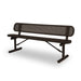 Brown Wabash Valley Signature Steel Bench, Perforated seat and back, portable frame with braces, perforated metal bench