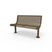 Brown Wabash Valley Steel Transit Bench, No Armrests, 4 ft perforated steel seat and back on adjustable surface mount legs, model TR310P, municipal bench