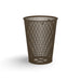 Brown Wabash Valley Tapered Trash Receptacle, tapered diamond expanded metal body, plastisol coated, model LR350D, city trash can